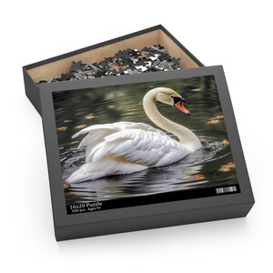 Swan on Pond Jigsaw Puzzle: Tranquil Elegance, Family Fun