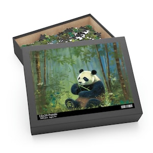 Chinesischer Panda Bär - Interaktives wild lebendes Puzzle | Perfekt für Familienbindung | Puzzle für Kinder & Erwachsene (120, 252, 500 Teile)