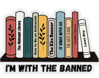 Ban Books Sticker, Banned Book Stickers, Hydro Sticker, Water Bottle Decal, Bookish Sticker, Book Sticker, Vinyl Book Sticker, Reading Decal