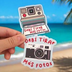 Debí Tirar Más Fotos Sticker/Inspired/Camera Sticker/Puerto Rico/Bunny/Y2k, Millenial, Hydroflask Decal, Gift, Laptop Sticker, Waterbottle
