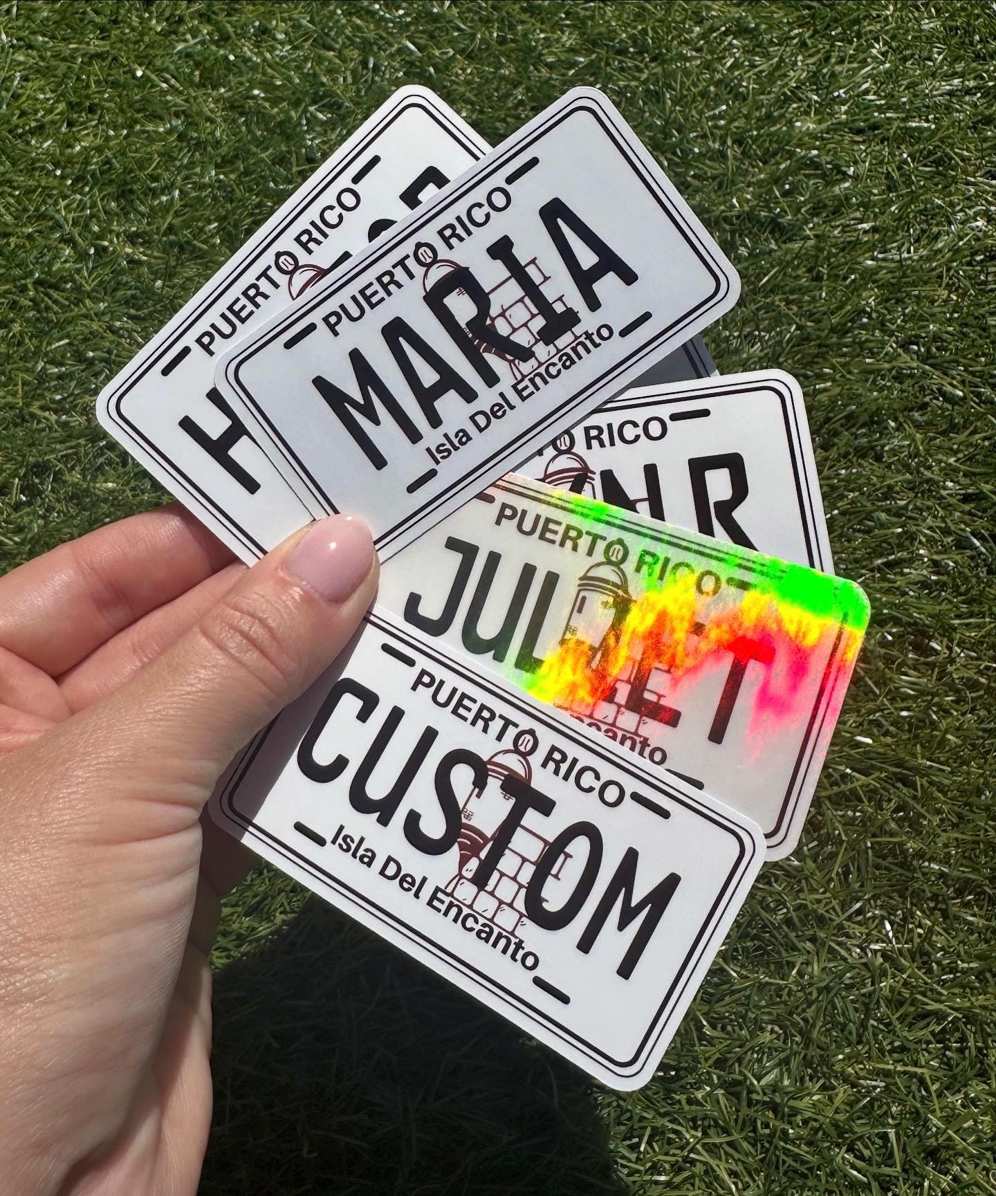Puerto Rico Custom Name License Plate Sticker/boricua Sticker ...