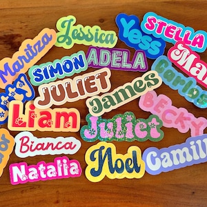 Personalized Custom Font Name Sticker- Sticker y2k hydroflask, waterbottle, gifts, school, kindle, girls, rainbow, stanley, school, pawprint