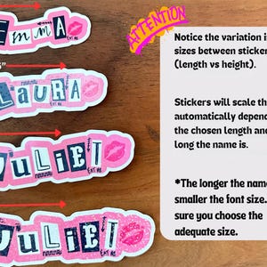 Custom Mean Girly Style Sticker/Fetch/Burn/90s,y2k,millenial/Holographic Die Cut/Personalized, hydroflask, waterbottle, gifts image 4