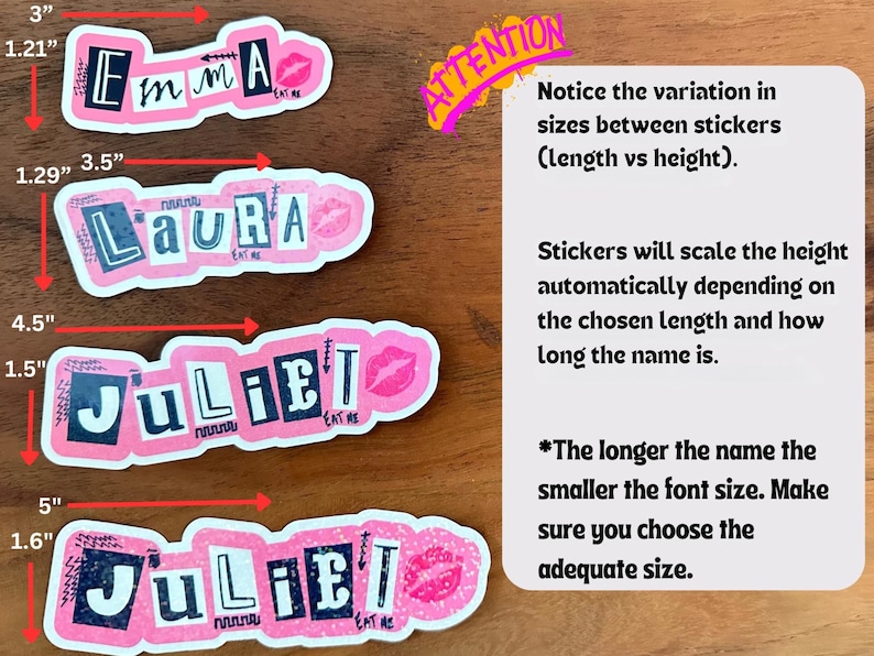 Custom Mean Girly Style Sticker/Fetch/Burn/90s,y2k,millenial/Holographic Die Cut/Personalized, hydroflask, waterbottle, gifts image 4