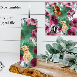 20oz Straight Tumbler Sublimation Design, Digital Download, ink roses