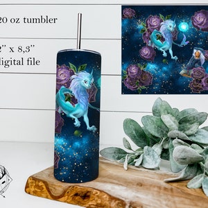20oz Straight Tumbler Sublimation Design, Digital Download, Dragon