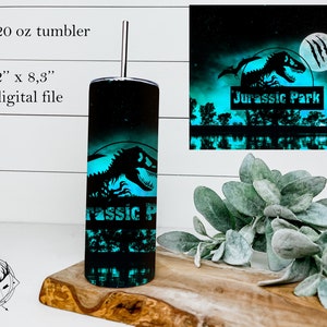 20oz Straight Tumbler Sublimation Design, Digital Download, jurassic3