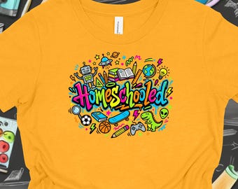 Homeschooled-t-shirt kinderen, shirt voor thuisschooljongen, shirt voor thuisonderwijs, shirt voor thuisonderwijs, shirt voor thuisschool, cadeau voor thuisschool, tshirt jongens leren thuis