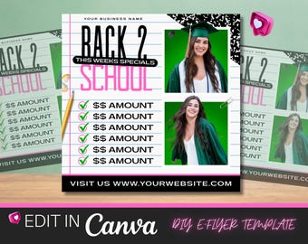 Back To School Flyer, Back to School Specials, Back to School Sale, DIY Canva Template, Back 2 School Flyer, Braid Special Flyer, Canva Pro