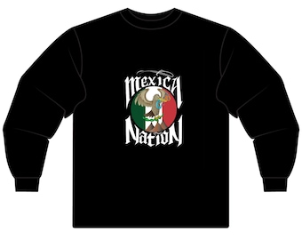 Mexica Nation Long Sleeve T-Shirt: Aztec Tribal Ethnic Wear
