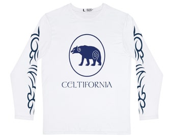 Celtic Long Sleeve Shirt: Navy Blue Celtifornia Tribal Design