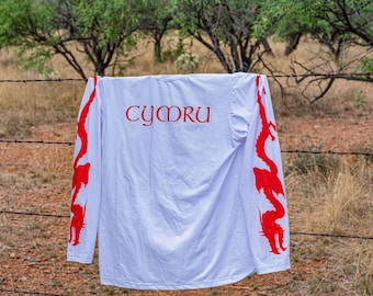 Welsh Dragon Long Sleeve T-Shirt: Cymru Celtic Pride Gift