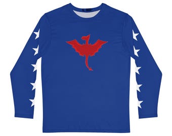 Men's Blue Celtic Dragon Long Sleeve T-Shirt: Vintage Pride Gift