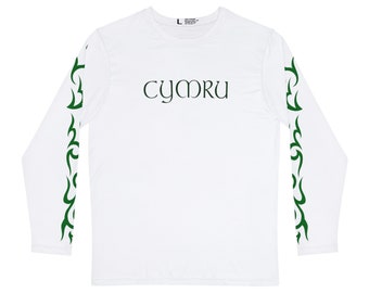 Cymru Long Sleeve with Dark Green Woad Sleeve Design