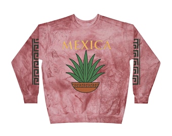 Color Blast Aztec Print Crewneck Sweatshirt: Comfort Colors Mexica Unisex Jumper