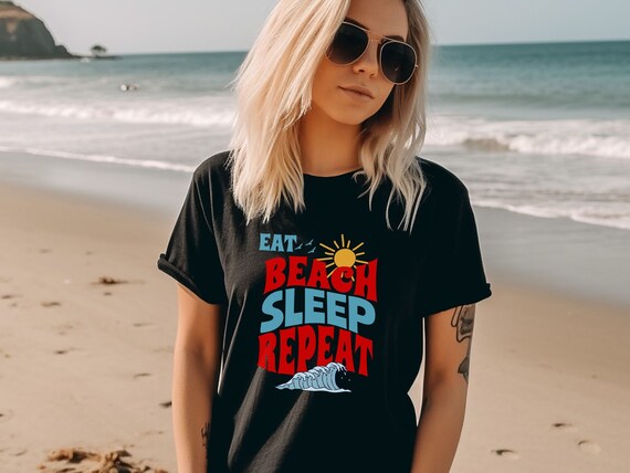 Retro Eat Beach Sleep Repeat Summer Vacation Tee, Schools Out For Summer Shirt, Retro Beach Lovers T-Shirt, Surfing Vibes Shirt