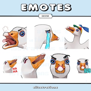 Leuke grappige hilarische Goose Emote Set bundel voor Twitch streamers / Goose emote set voor Twitch, YouTube, Discord / Grappig, schattig klaar voor gebruik
