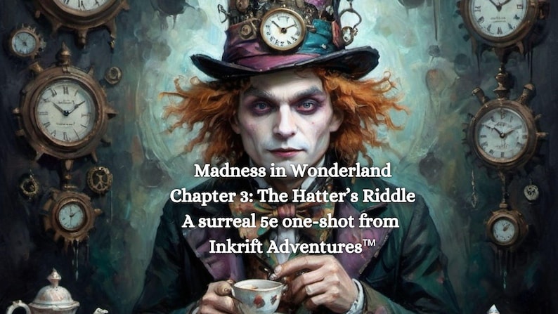 Hatter Text Wonderland 5e One-shot: Hatter's Riddle, Level 5 (PDF) - Etsy