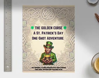 The Golden Curse St Patricks Day DnD One-Shot 5E Adventure Dnd Story Digital Celtic Dnd Story, Fantasy DND One-Shot, Fey Themed DND Campaign