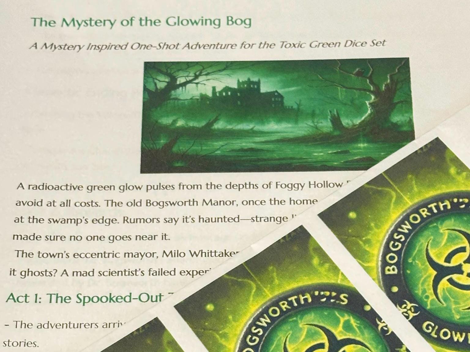 The Mystery of the Glowing Bog,  D&D 5E One-Shot Adventure, Dnd Digital Download, Dnd One-Shot Adventure, DND story, DM Materials, Dnd Story