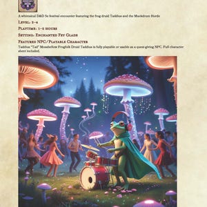 Subclasse de D&D: Druida Froglin (Círculo da Raiz Ritmica), DND PC Sapo, Dnd Subclasse Sapo, Dnd Festival das Fadas, Dnd Missão Secundária Plug and Play,