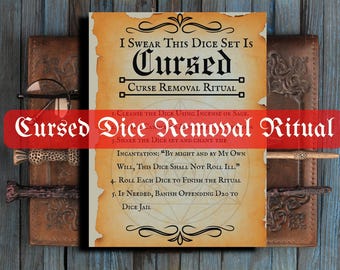 Cursed Dice Removal Ritual DND Prop, Funny DND Printable Insert ,Digital RPG Joke Sheet, Dice Jail Party Favor