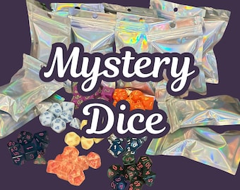 Mystery Polyhedral Dice Set | Dungeons and Dragons RPG Blind Bag (7-Piece)