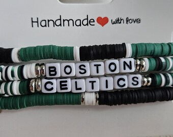 Boston Celtics Inspired Handmade Stretch Bracelet Set