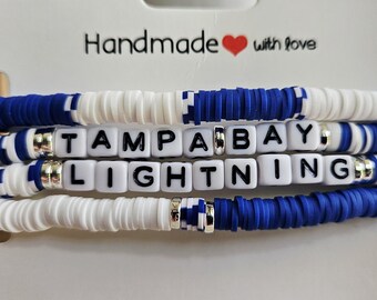Tampa Bay Lightning Inspired Beaded Bracelet Set