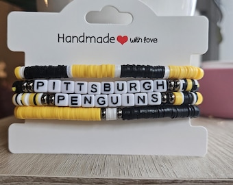 Pittsburgh Penguins inspired bracelet set