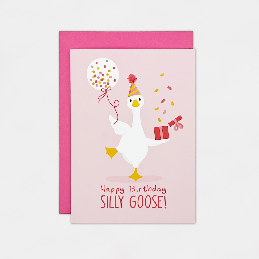 Happy Birthday Silly Goose Greeting Card | Toddler Birthday Card ...