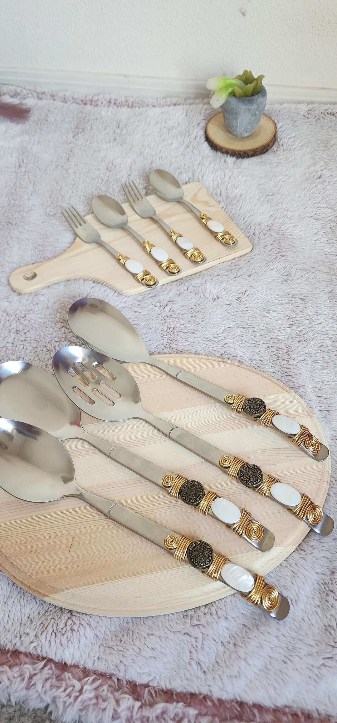 Christmas Gift 16 Piece Designer Spoons & Forks hand Wire Etsy