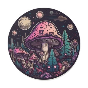 Vintage Space Mushroom Stickers