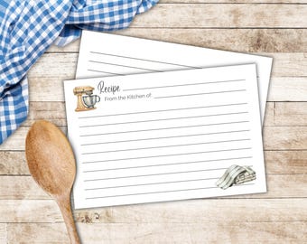 Farmhouse Recipe Cards | Vintage Baking Supplies Design | 4x6 | Front & Back | Printable PDF Instant Download