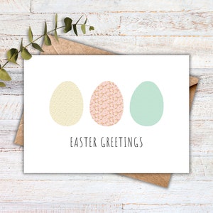 Easter Card Printable, Easter Eggs Cottagecore Print, Holiday Greeting Card, Spring Colors, Instant download, 7x5 PDF