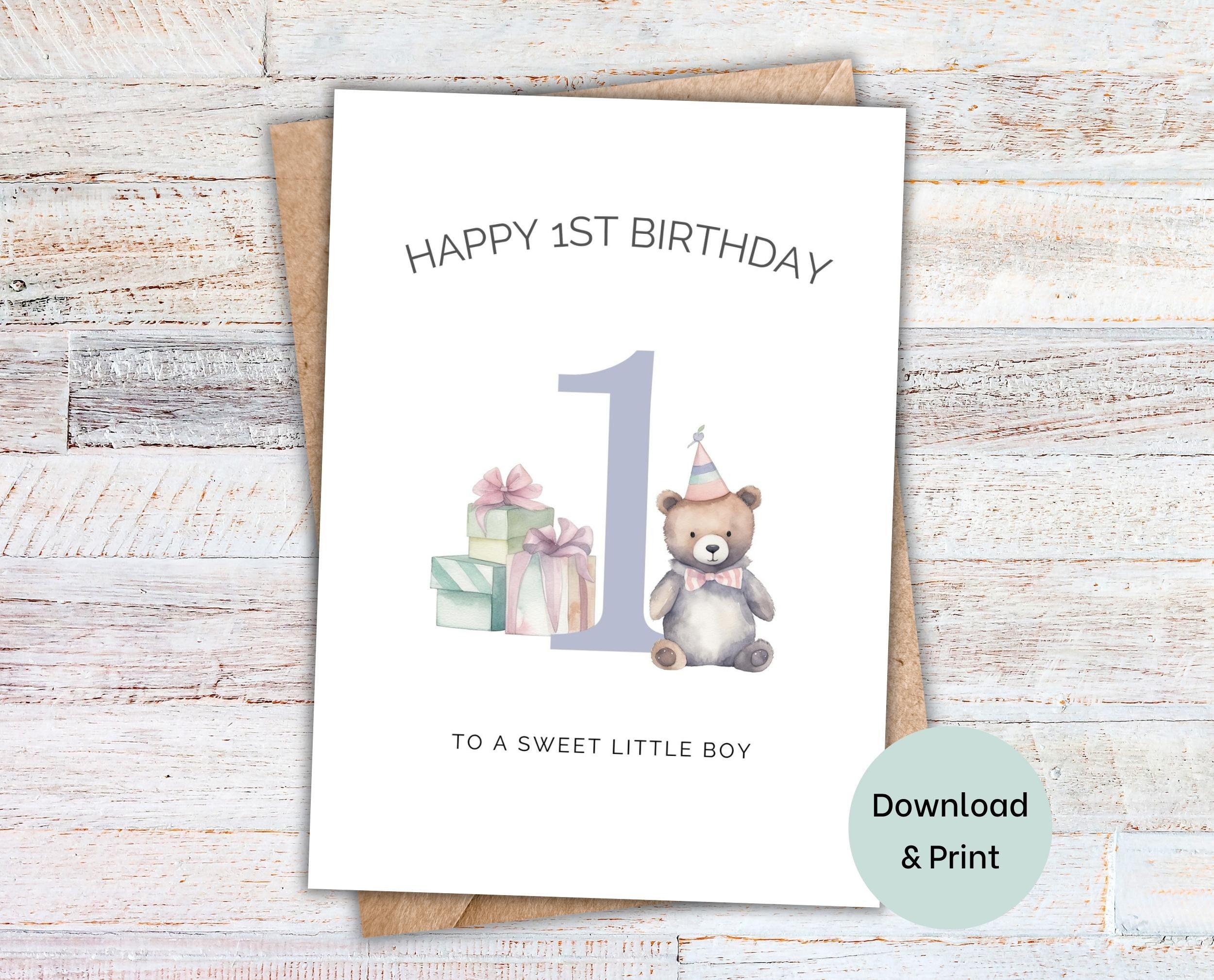 GRANDSON 1st Brthday Card Personalsed Grandson Frst Brthday Card - View #10