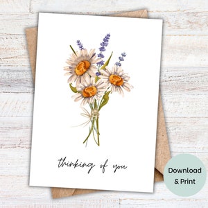 Sympathy Card Printable, Thinking of You, Sorry for your Loss, Bereavement Card, Condolences Card, Instant Download PDF, Wildflowers