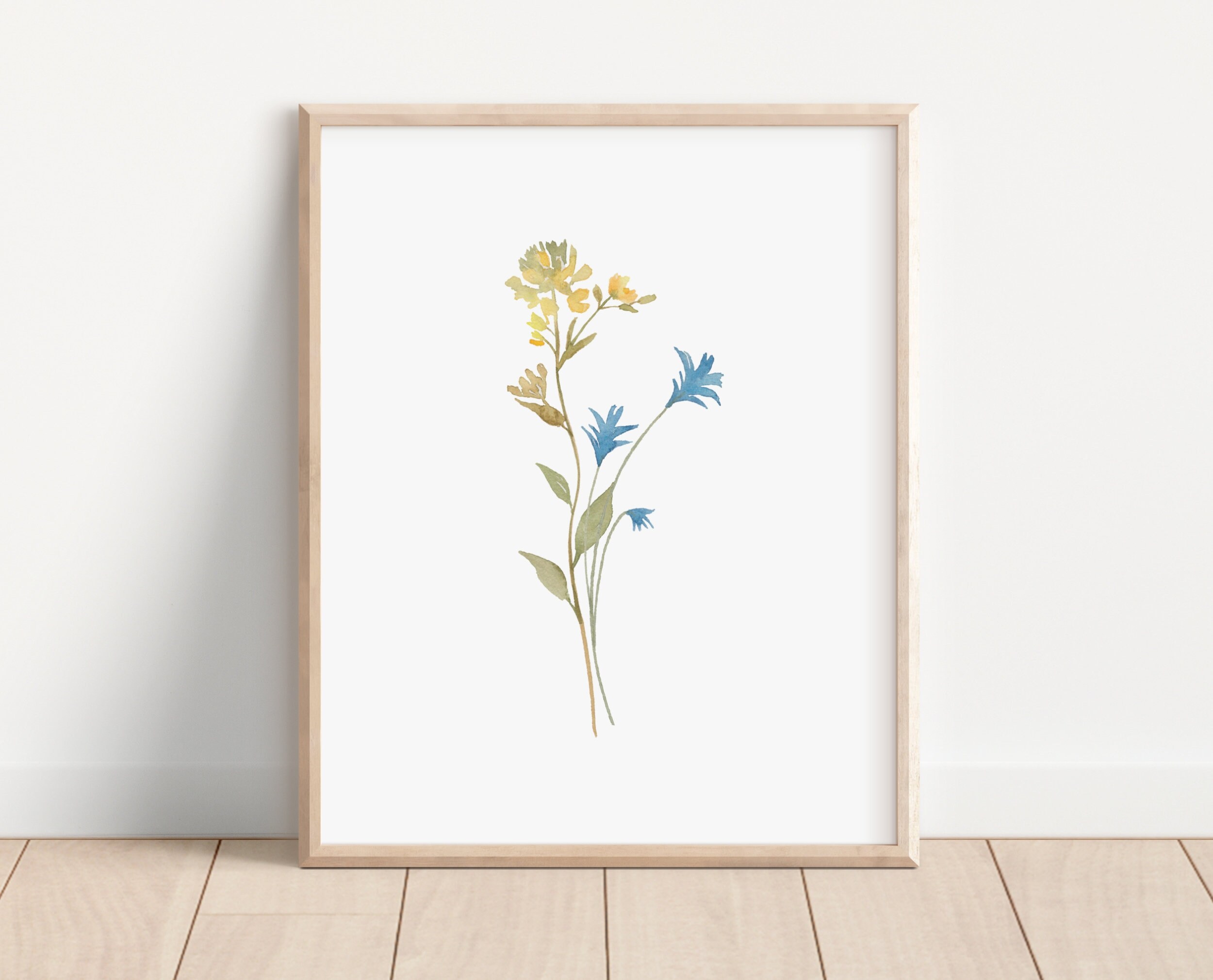 Watercolor Wildflowers Printable Art Set of 3, Girls Nursery, Living ...