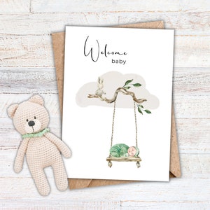 Baby Card Printable Baby Shower Card Welcome Baby Card Instant Download Greeting Card  Newborn Baby Card for Gender Neutral Baby