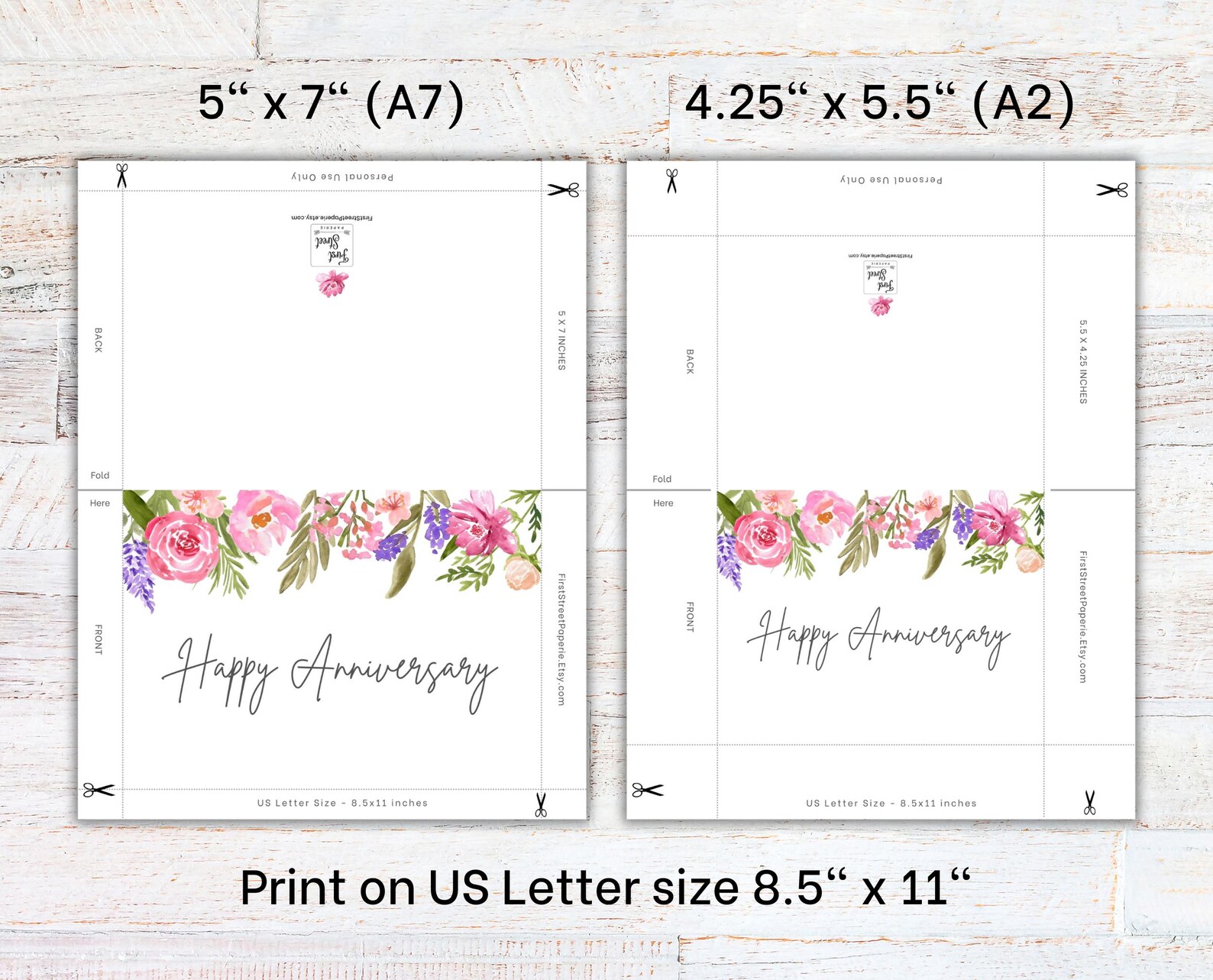 Printable Anniversary Card | Watercolor Floral | Happy Anniversary Card ...