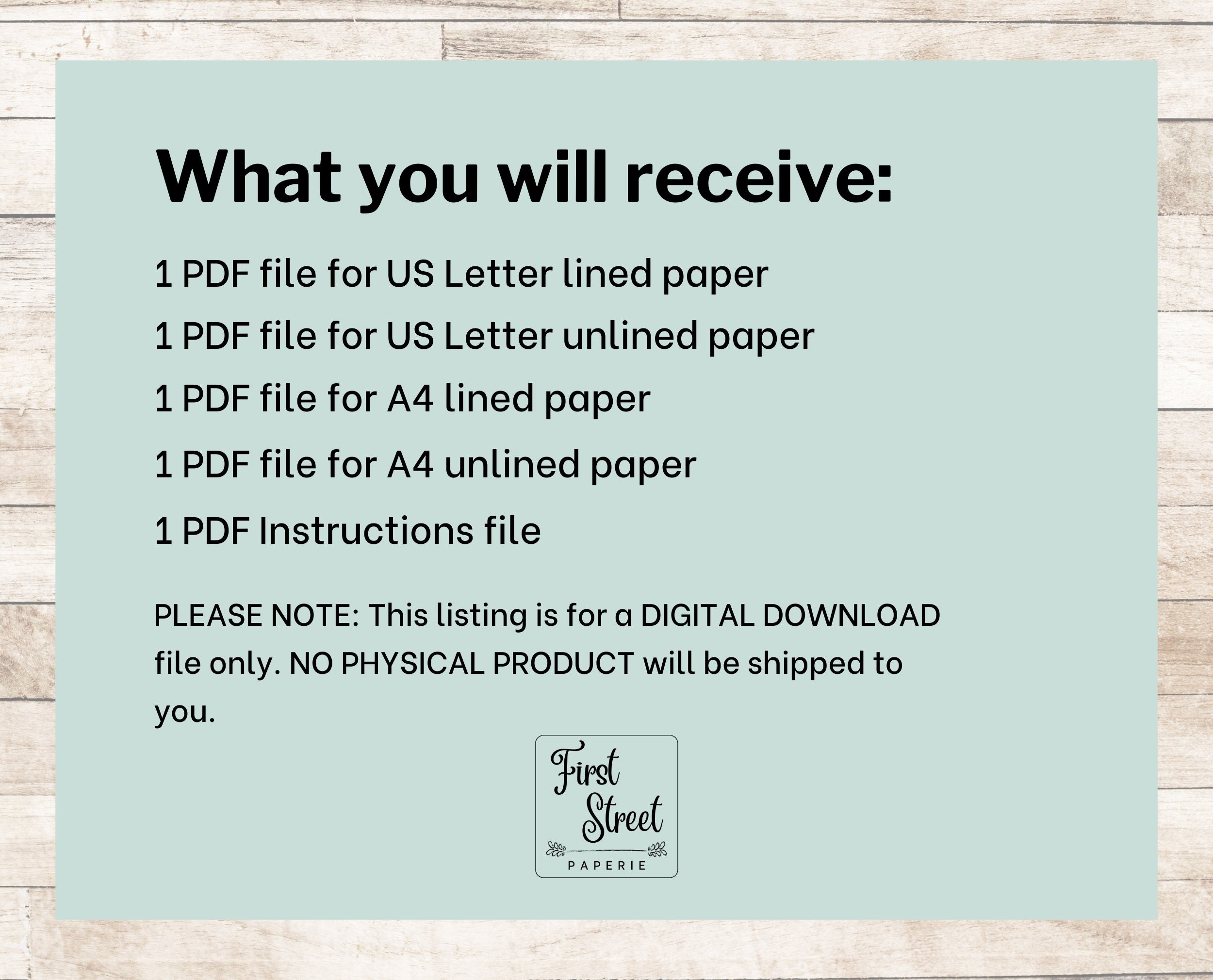 Printable Stationery, Blue Wildflowers, A4, US Letter 8.5x11 In ...