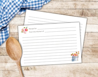 Printable Recipe Cards | Minimalist Farmhouse Recipe Card | 4x6 | Double Sided | Instant Download