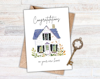 New Home Card, Printable Housewarming Card, Congratulations, First Home Greeting Card, Instant Download, 5x7 & A2 sizes, PDF