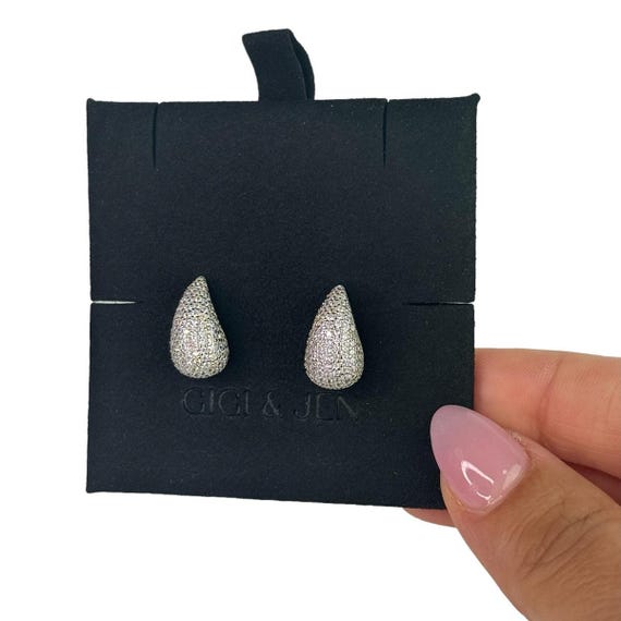Orecchini A Goccia Alfred & Vincent Argento 925 Con Zirconi Cubici Pave - Nodo
