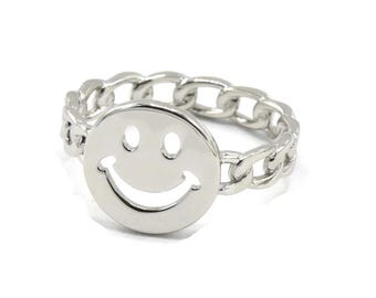 Anello con sorriso positivo e minimalista per donna