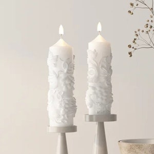 Grape Carved Pillar Candle: Scented Soy Wax, Home Decor