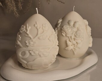 Egg Shaped Candle / Pillar Candle / Easter Egg Candle / Easter Table Decor / Home Decor / Handmade Candle