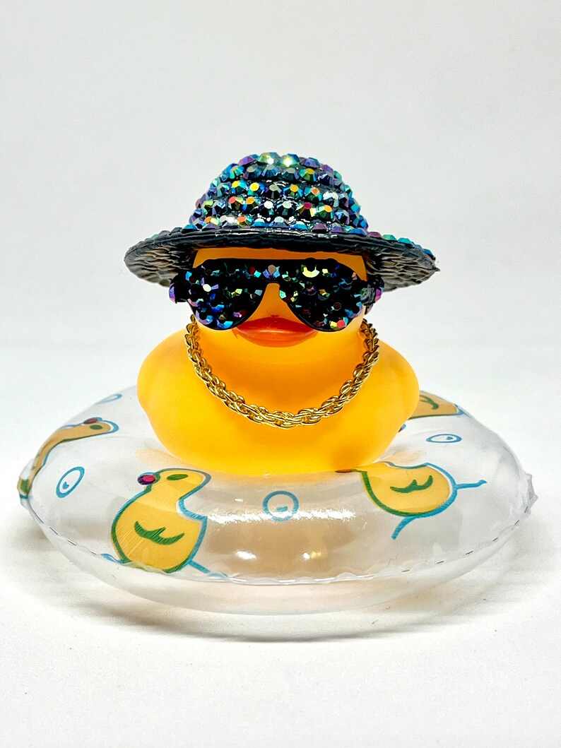 Rhinestone beach ducks Black duck