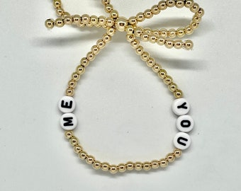 Single thread of gold can tie me to you bracelet