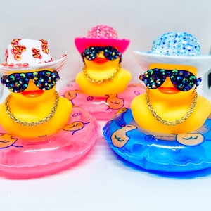 Rhinestone cowboy ducks/sparkle ducks/bling ducks/rubber ducks for ducking/sparkle cowboy ducks/blung cowboy ducks